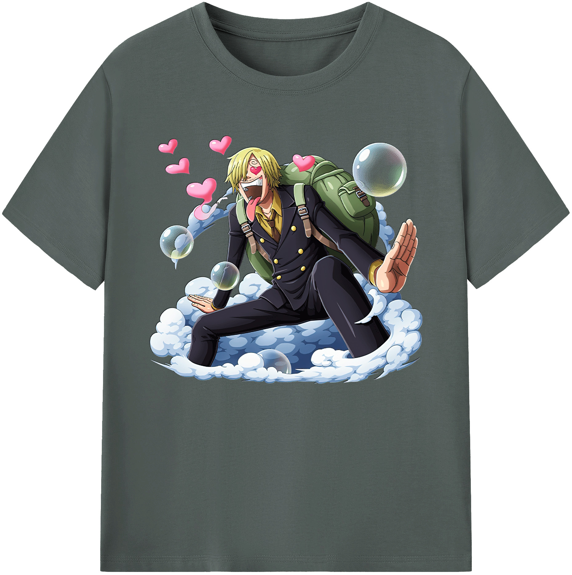 （画像用） ワンピース サンジ ONE PIECE Sanji 綿100％ メンズ半袖Tシャツ｜肌触りやわらか＆通気性